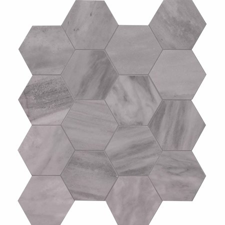Msi Eden Bardiglio 3 In. X 3 In. Hexagon Porcelain Matte Floor And Wall Tile, 8PK ZOR-PT-0411